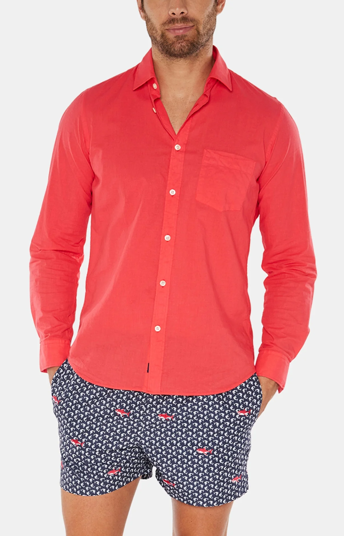 Chemise Voile de Coton Rouge